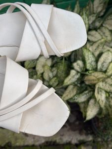 White Strappy Mule Sandals