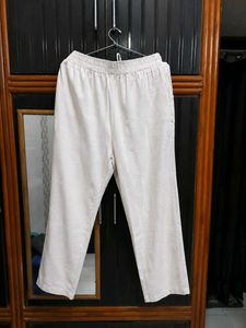 Casual Beige Linen Pants