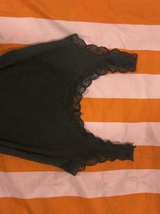 Black Lace Trim Cami Top