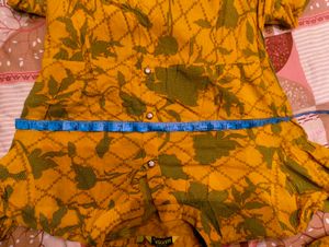 Yellow Floral Print Kurta