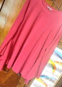 Stylish Pink Long Sleeve Tunic Top