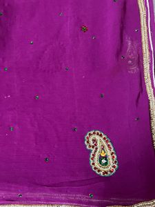 georgette purple saree