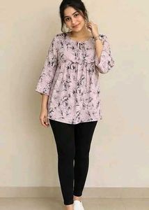 Pink Floral Print Kurta