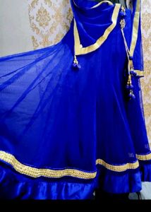 Girls Royal Blue Lehenga Choli