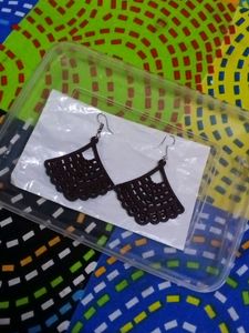 Brown Geometric Statement Earrings