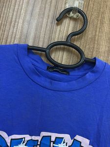 Blue DUMP HIM Crop Top