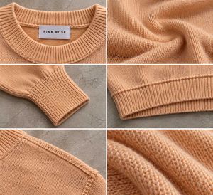 PEACH BEIGE CROPPED KNIT SWEATER