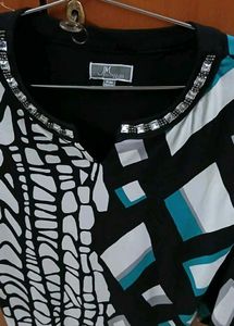 Stylish Geometric Print Top - L Size
