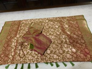 Elegant Silk Saree golden brown