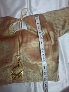 Sheer Bell Sleeve Brocade Blouse