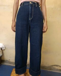Dark Wash Wide Leg Denim Jeans