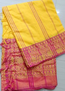12)Pure Cotton Khadi Saree