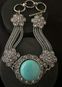 Turquoise Stone Silver Bracelet