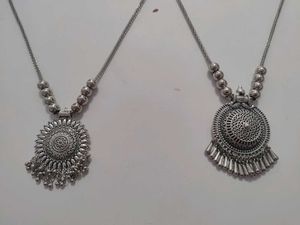 Oxidized Silver Statement Necklace