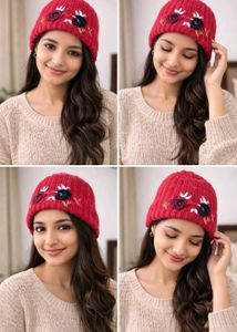 Red Knitted Baby Hat