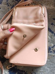 Cute Pink Quilted Phone Bag with Chain