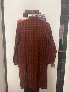 Stylish Maroon &amp; Gold Kurta size L