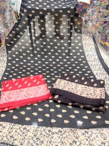 Elegant Black dupatta with Beige Print