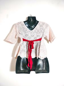 Pink Embroidery Tops (Women's)