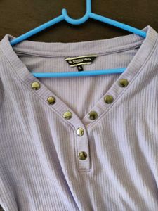 2 Tops Combo: Lavender Henley &amp; Maroon Turtle neck