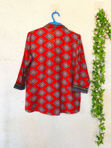 Vibrant orange Ethnic Printed Kurta