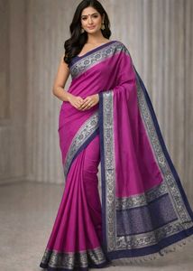Elegant Pink Saree Without blouse