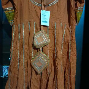 Orange Kurta with Dupatta