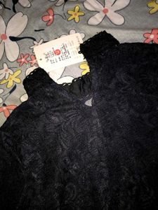 Elegant Black Lace Kurta