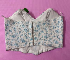 ZARA Floral Corset Top 🩵