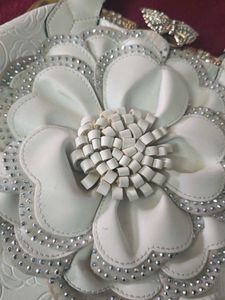 Elegant White Floral Handbag