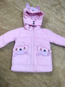Cute Pink Fox Puffer Jacket