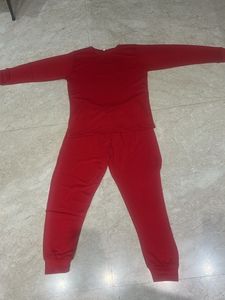Unisex Red Full Tracksuit/Nightsuit 10-12 years