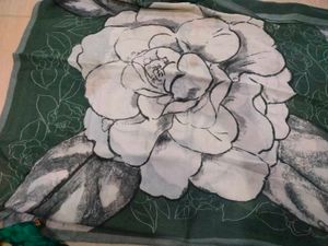 Large Floral Print Scarf