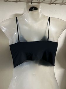 Chic Black Smocked Crop Top
