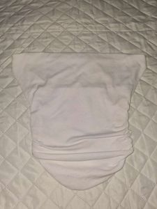 White Ruched Cropped Blouse