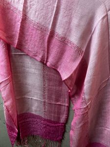 Pink Ombre Dupatta with Embellished Border