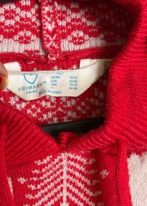 Festive Red Deer Print Hoodie
