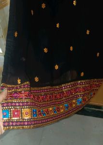 Elegant Black Embroidered Kurta Set