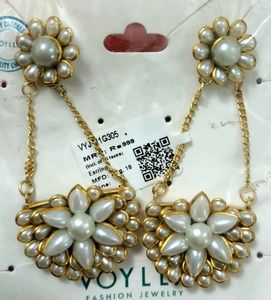 Voylla Pearl Flower Earrings
