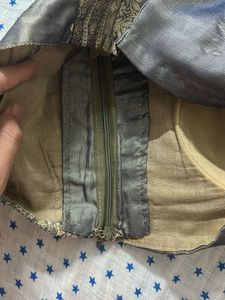 Embroidered Bluish Grey Blouse
