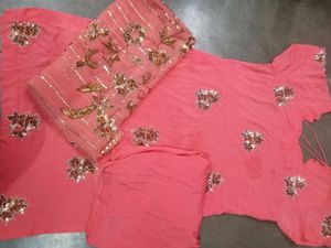 Embellished Coral Pink Suit