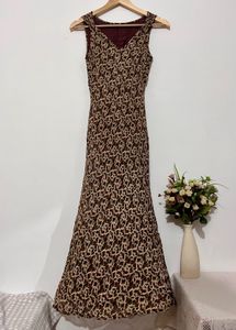 Vintage Print Maxi Dress