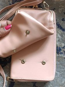 Cute Pink Quilted Phone Bag with Chain