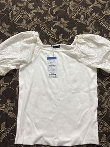 White Puff Sleeve Top