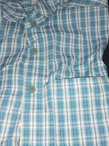 Blue and White Checked Casual Shirt for Men - Size