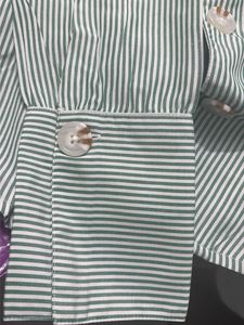 OYELA Striped Green Peplum Blouse – With Tags