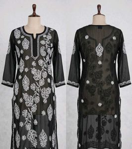 Elegant Black Chikankari Kurta
