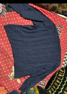 Navy Blue Cable Knit Sweater