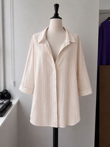Chic Striped Collared Tunic Top