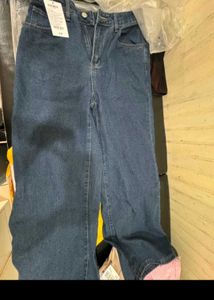 Savan Stylish Wide Leg Blue Denim Jeans